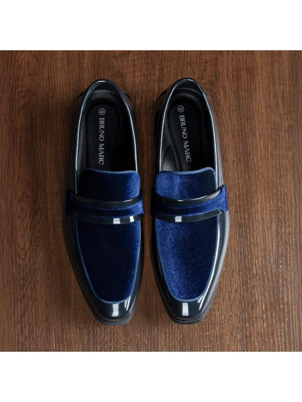 Men's Blue Velvet Tuxedo Loafers Slip On Wedding Formal Dress Causal Shoes